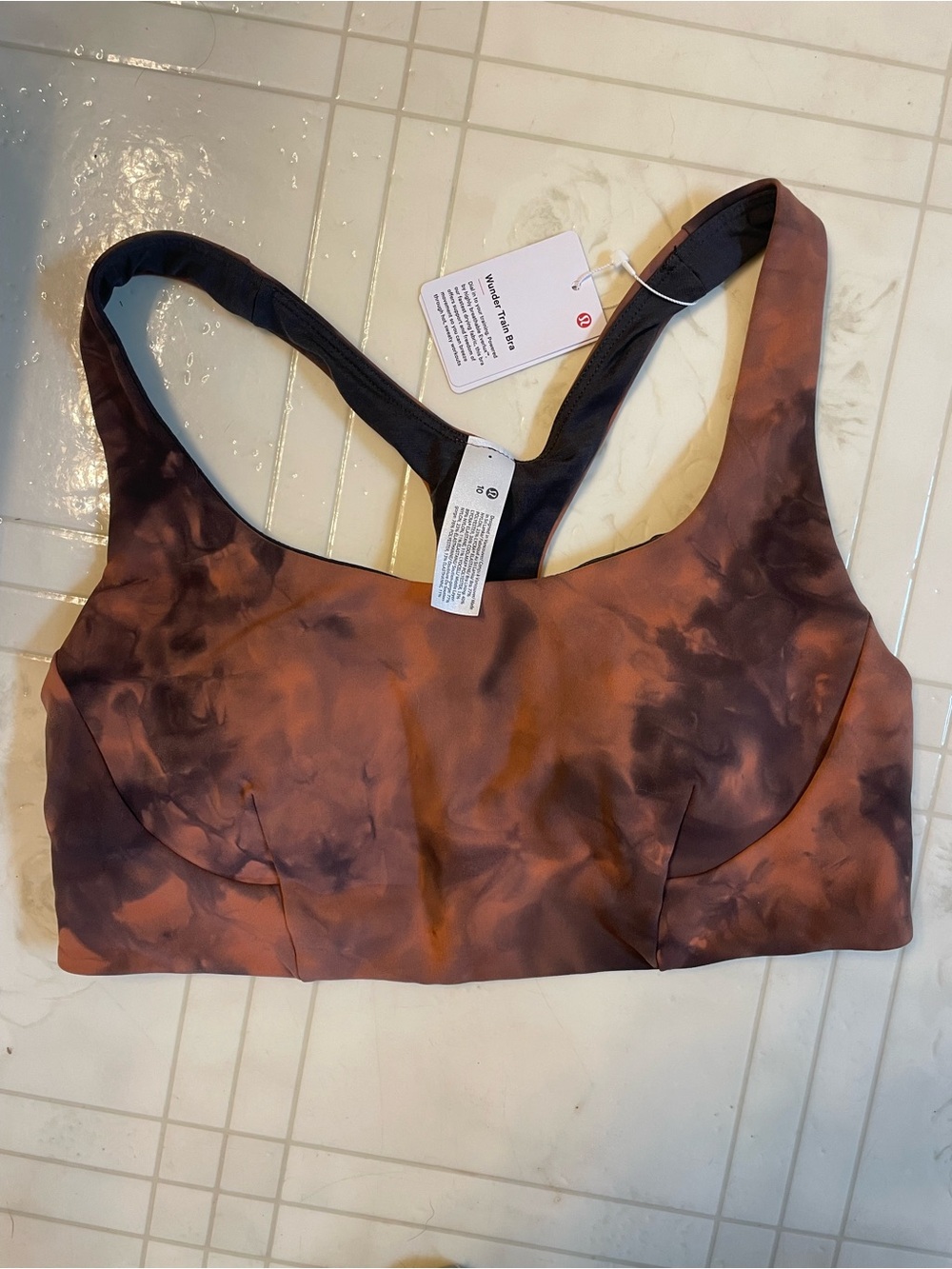 lululemon athletica rustic orange Tie-Dye Racerback Sports Bra